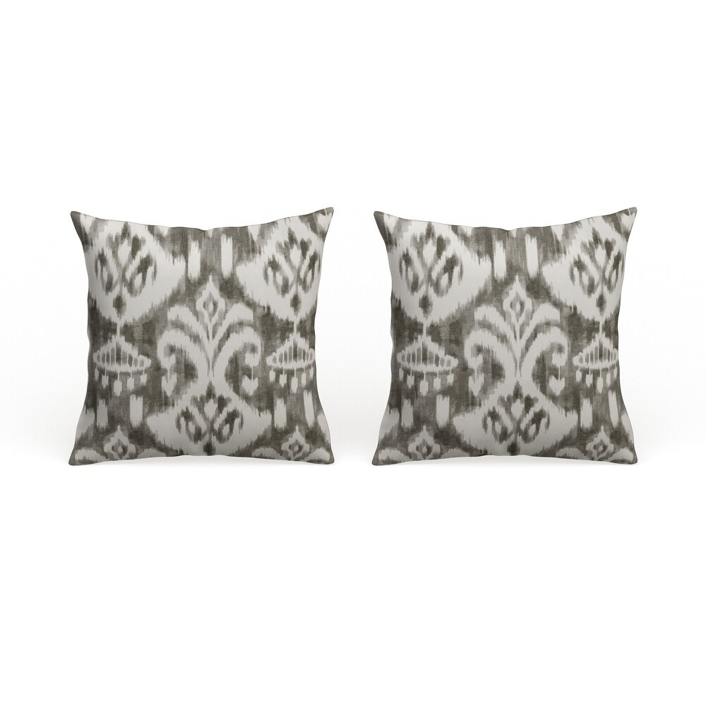 Elizabeth Ikat 17 inch Outdoor Accent Pillow  (Set of 2) by Havenside Home   17w x 17l