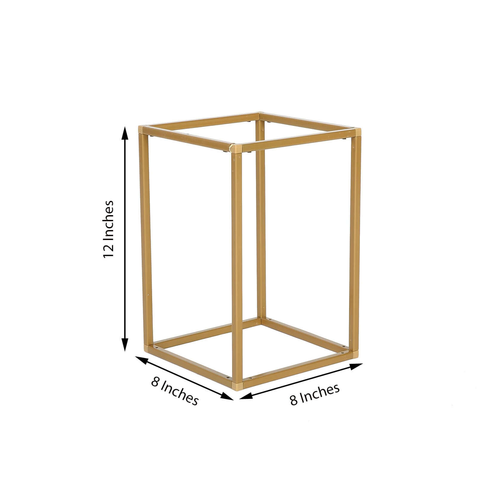 2 Pack Rectangular Gold Metal Wedding Flower Stand, Geometric Column Frame Centerpiece 12