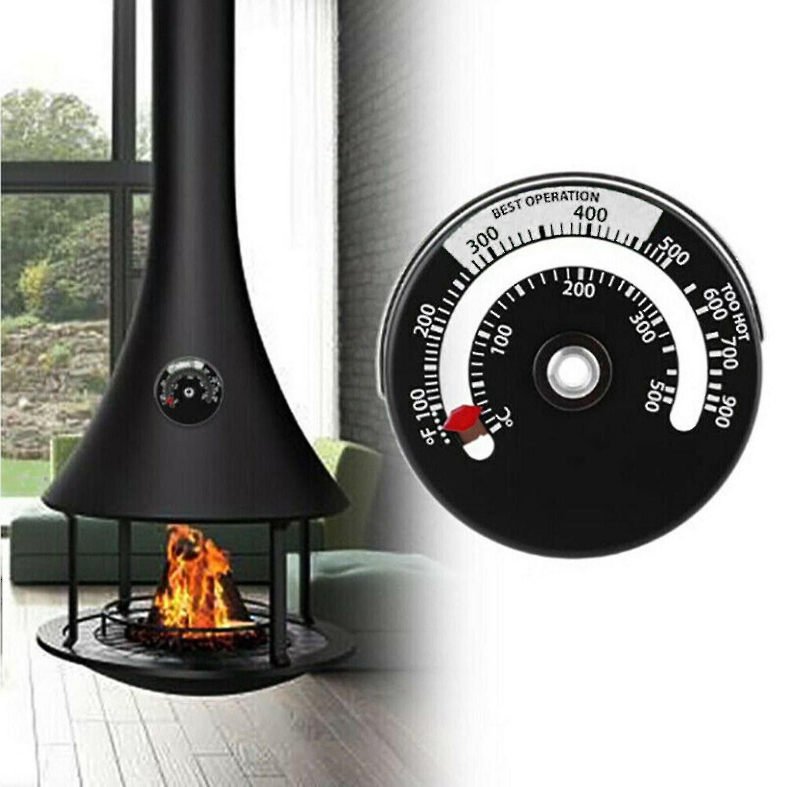 Magnetic Woodstove Pipe Thermometer Fireplace Flue Burner Heat Temperature Gauge