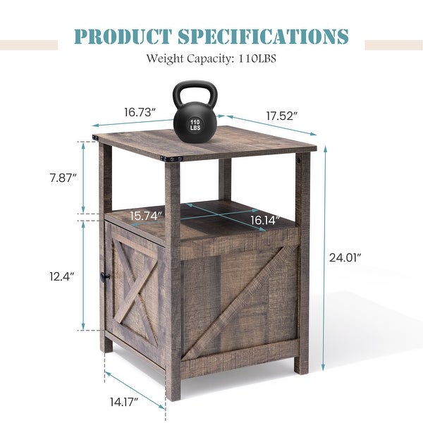 Chairside Table Sofa Table End Table with Storage Cabinet - See Picture