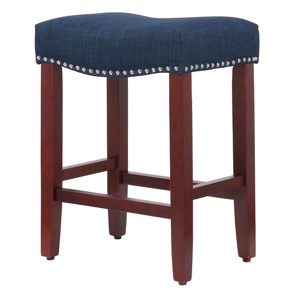 Henley 24-inch Saddle Nailhead Counter Barstool