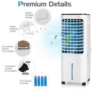 Gymax 8000 BTU(DOE) Evaporative Cooler Portable Air Cooler w4 Ice Boxes and Remote Control GYM08116