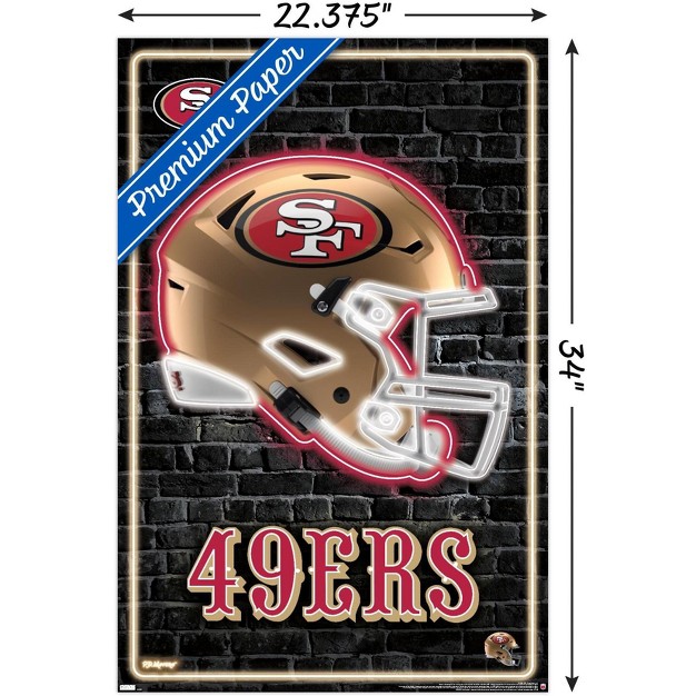 Trends International Nfl San Francisco 49ers Neon Helmet 23 Unframed Wall Poster Prints