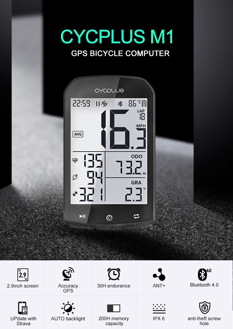 OEM Factory original CYCPLUS M1 Bike GPS intelligent Cycling computer wireless  bicycle Computer