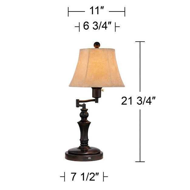 High Bronze Metal Faux Leather Bell Shade For Bedroom