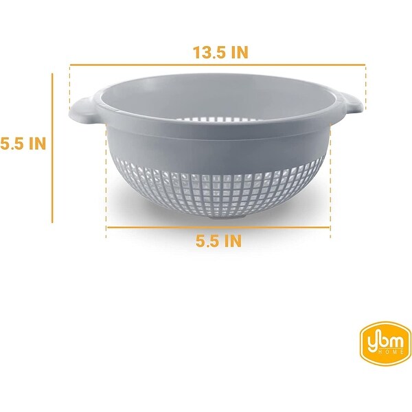 YBM Home 14 In. Round Deep Plastic Colander for Pasta， Vegetables