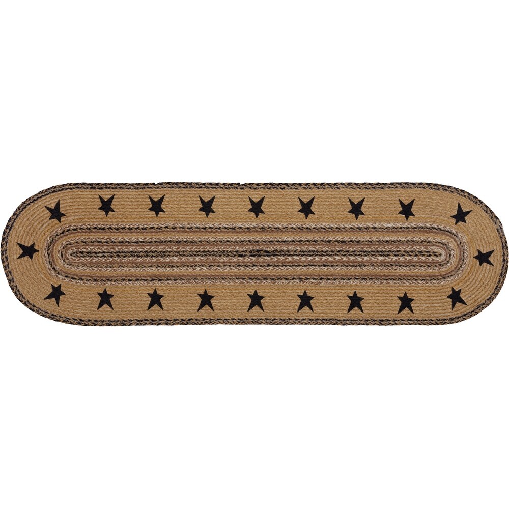 Kettle Grove Stars Border Stenciled Jute Runner