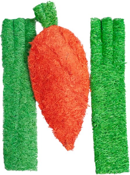 AandE Cage Company Carrot and Celery Loofah Small Pet Toy