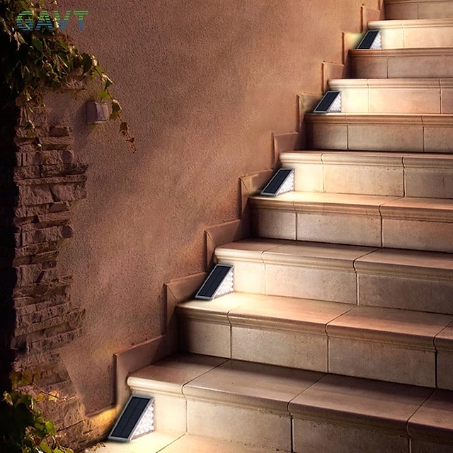 2pcs Solar Step Light Outdoor Stair Lights LED Lens Design Super Bright IP67 Waterproof Anti-theft Stair Light Decor Lighting For Garden Deck Garden Lamp