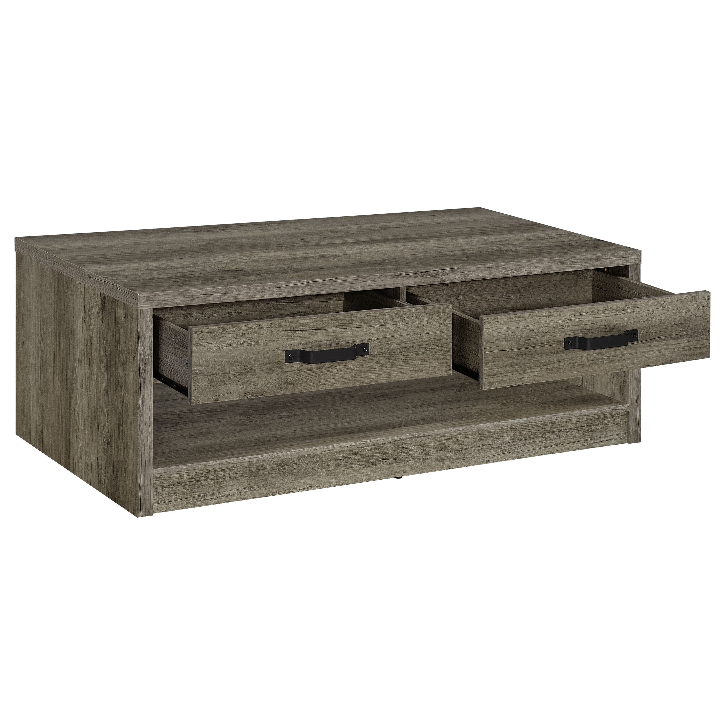 Felix 2-Drawer Rectangular Engineered Wood Coffee Table Grey Driftwood-707728