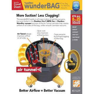 Dustless Technologies Wunderbag Micro Pre-Filter (2-Pack) for Dustless Wet+Dry Standard and HEPA Vacuum 13141