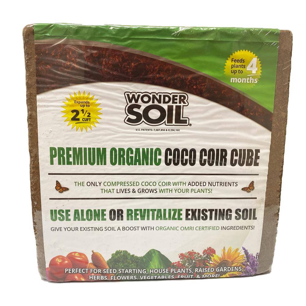 WONDER SOIL 2.5 cu. ft. Organic Expanding Coco Coir Living Soil Cube with Added Nutrients WSEPO