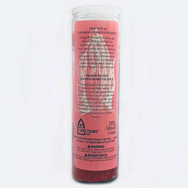 Jar Candle Sagrado Corazon De Jesus Red Continental Candle