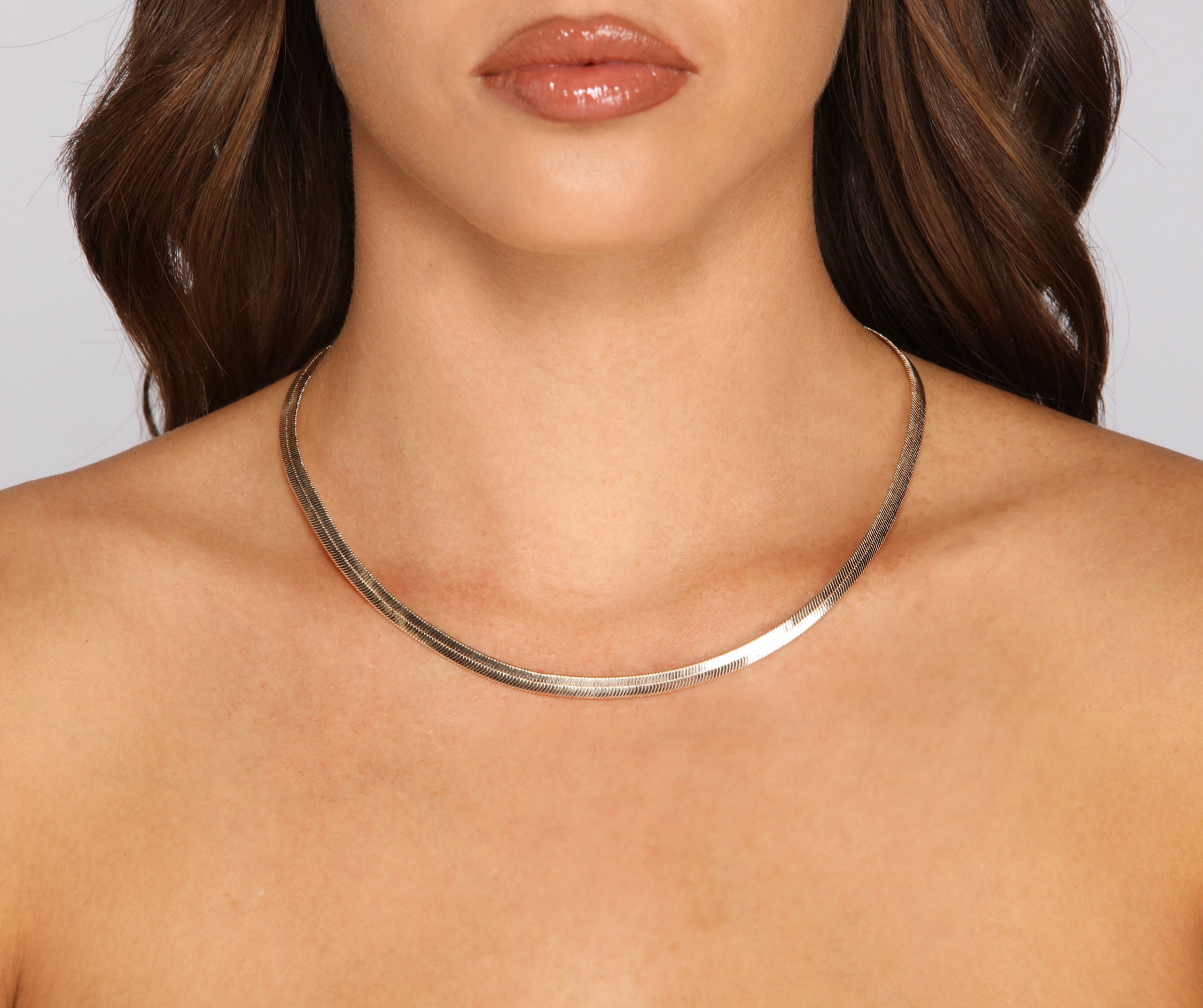 Sleek Snake Chain Choker Necklace