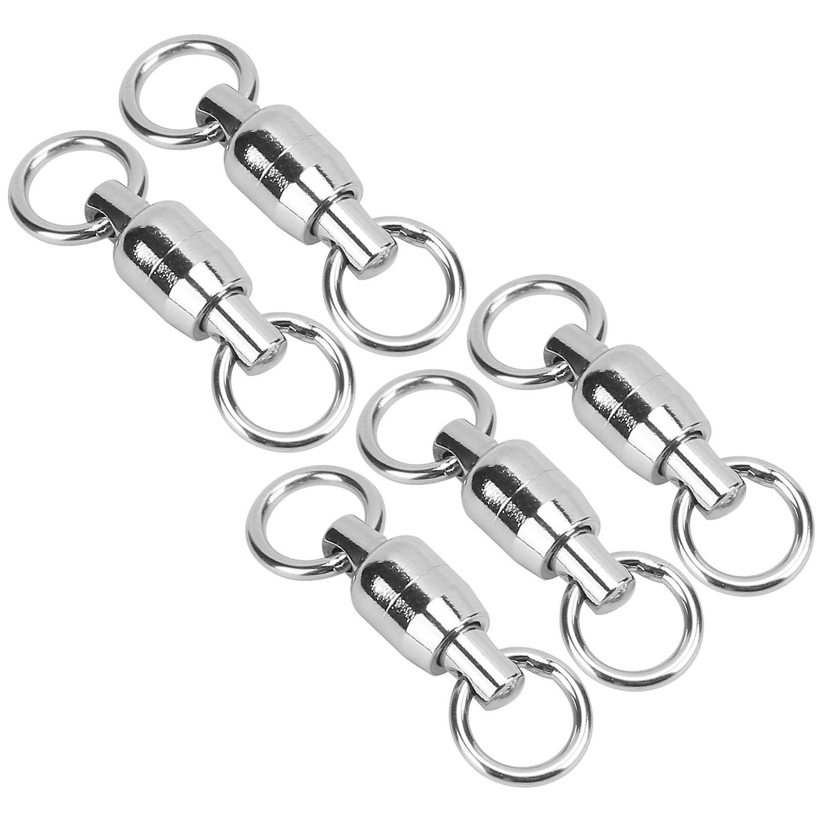 5pcs Twoway Stainless Steel Bearing Swivel 8shaped Ring Connector Fishing Accessories4#