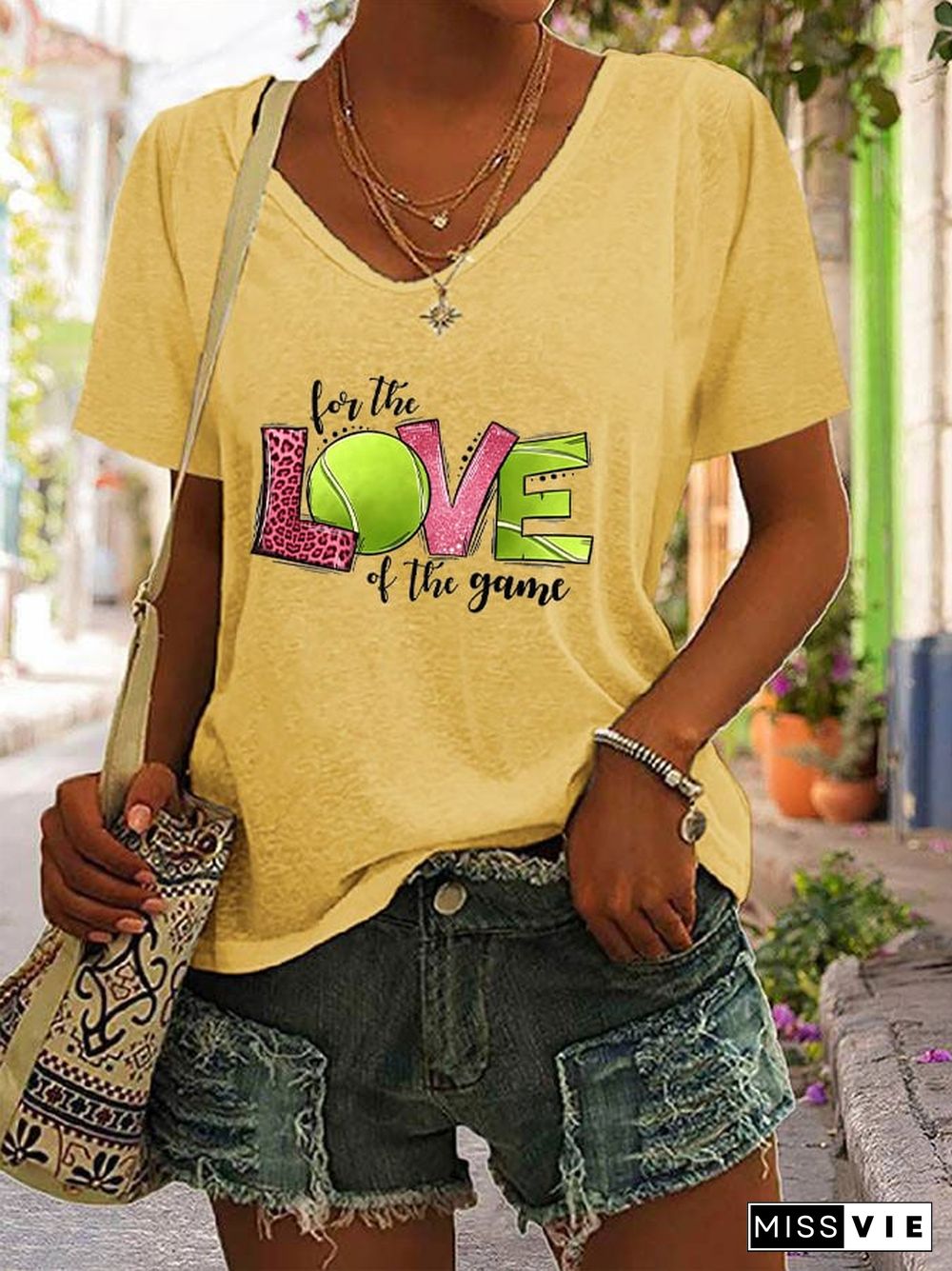 Women's Tennis Printed Casual T-shirt