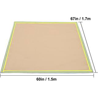 VEVOR Emergency Fire Pit Mat 67 in. x 60 in. Welding Blanket 1022F Fiberglass with 10 Steel Grommets for BBQ Oven Stove HTHSBDDW67X60N6UDV0