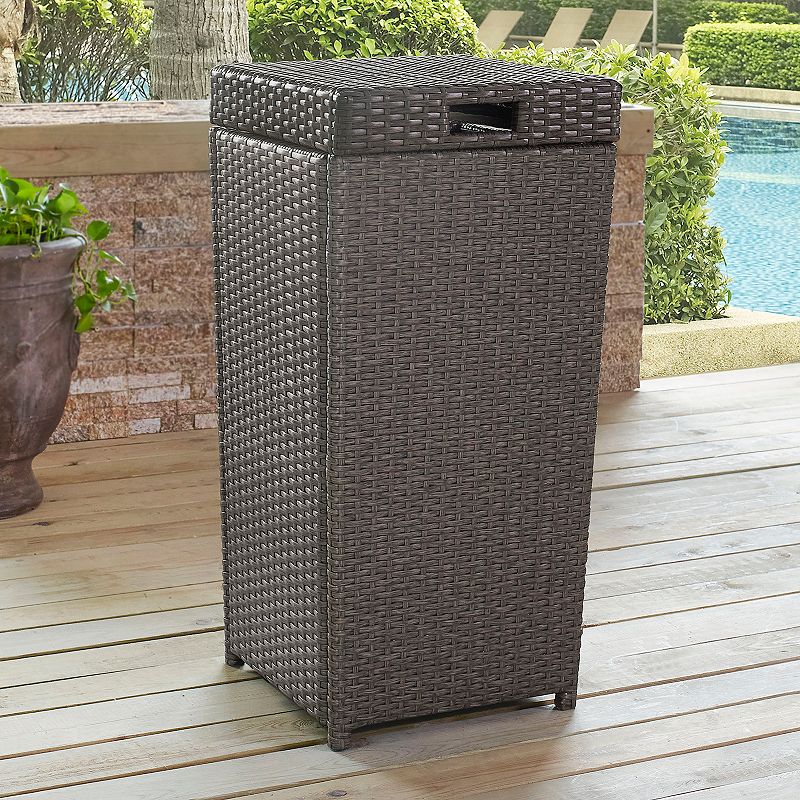 Crosley Furniture Palm Harbor Patio Wicker Trash Can