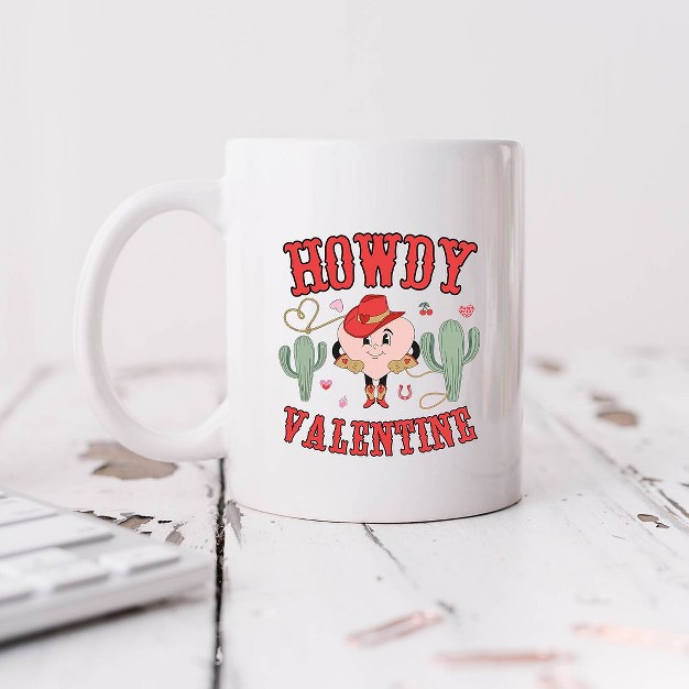 City Creek Prints Howdy Valentine Heart Mug White