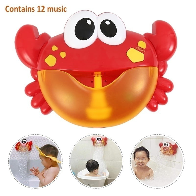 Willstar Lovely Electric Musical Bubble Crab Baby Bath Shower Toys Dreamlike Foam Making Machine for Toddlers(Built-in 12 Songs)