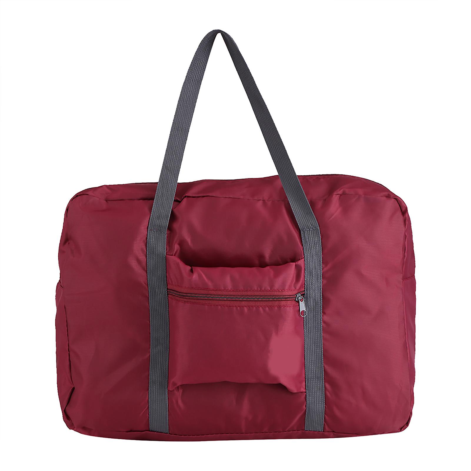 Big Size Foldable Carry On Duffle Bag Travel Luggage Carry Storage Bags Organizer Wine Red