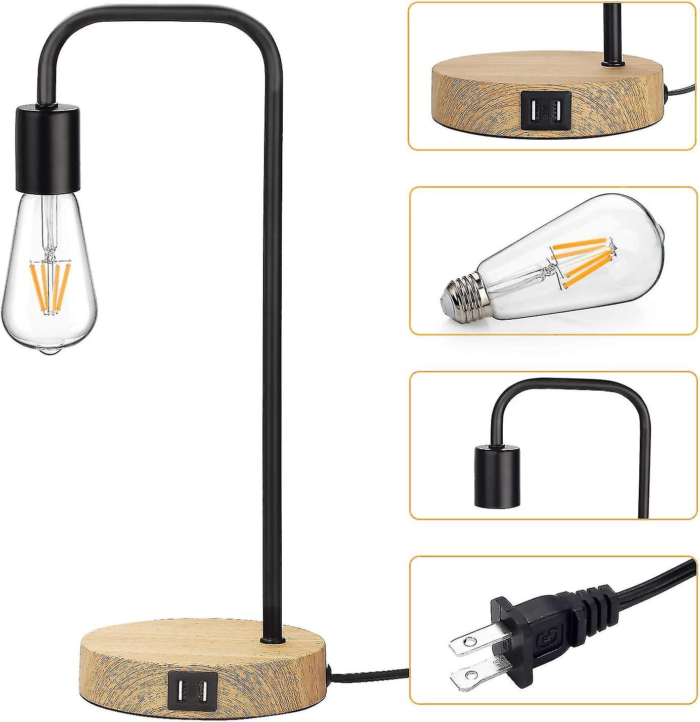 ，dimmable Bedside Lamp With Usb Charging Port