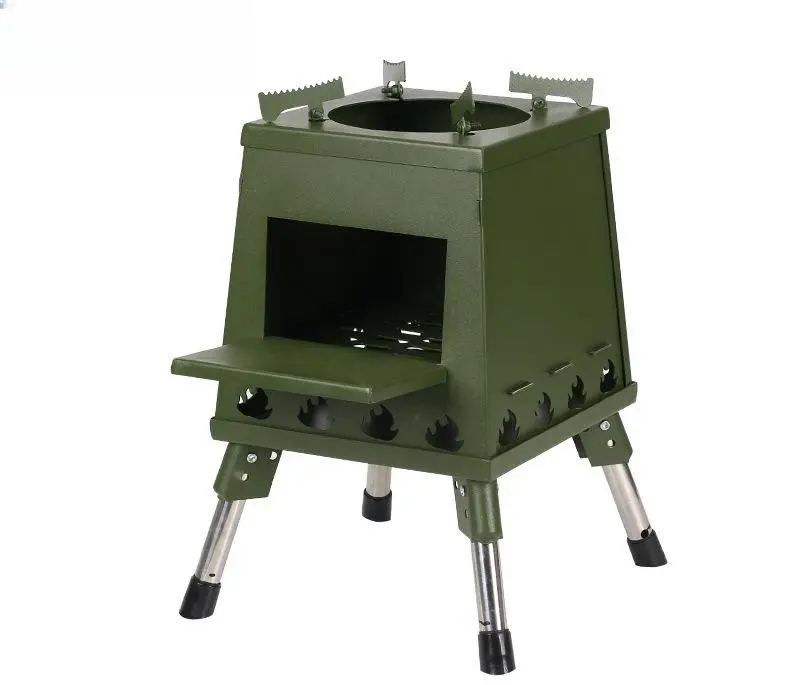 Outdoor Picnic Hiking Camping Portable Folding Wood Stove Durable Stainless Steel Camping Stove