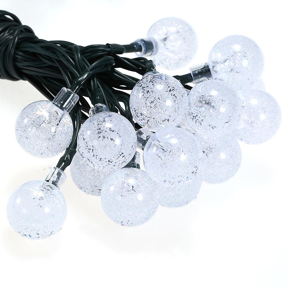 Solar String Lights 19.7ft 30 Led Rope Light Bubble Ball Shape 8 Modes Warm White For Party Garden Home Festival Decoration No.270293