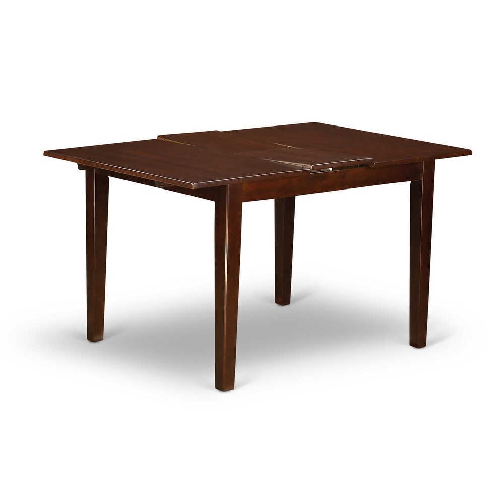 East West Furniture 6 Piece Modern Table Set  a Wooden Table and 4 Dining Chairs with a Bench  Mahogany(Seat Options)