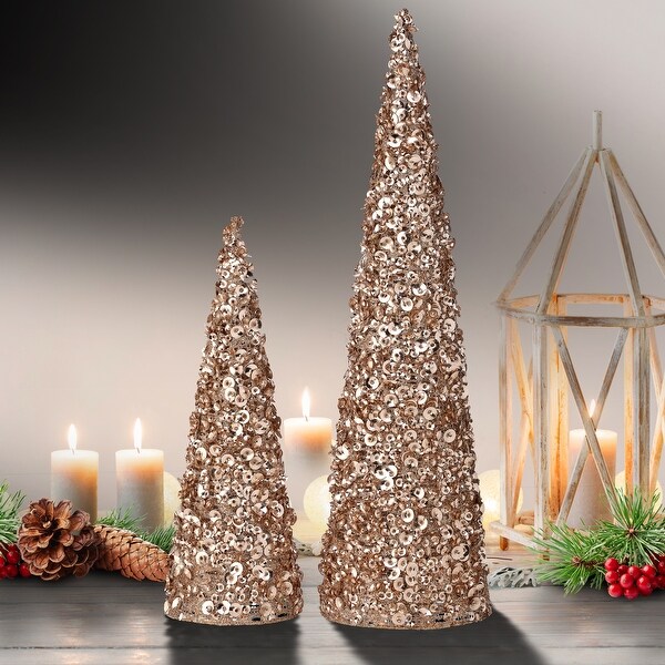 12/18 Glamour Sequin Tree Set of 2