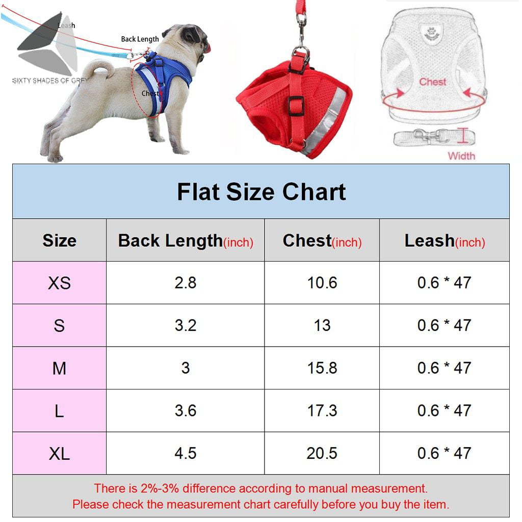 Sixtyshades Step-in Air Dog Harness Pet Vest No Pull No Choke Adjustable Dog Harnesses with Padded Vest， Easy to Put on for Small Dogs Cats (L， Red)