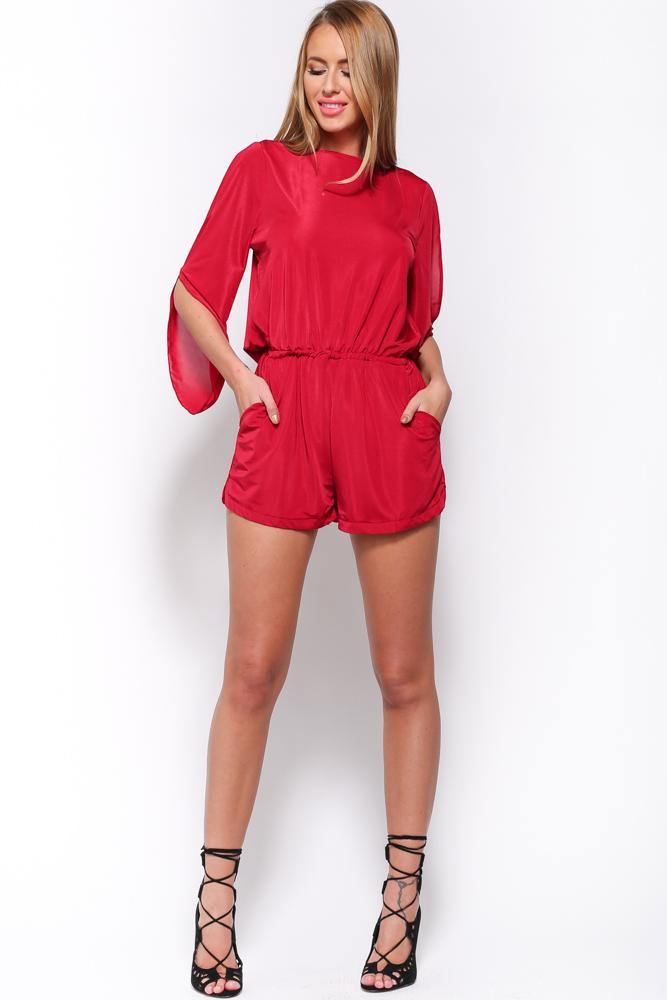 Lost For Words Romper Wine