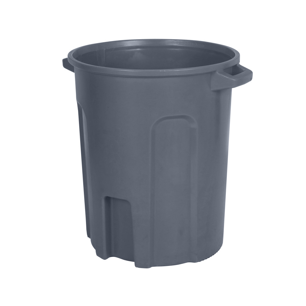 Toter 55 Gallon Round Trash Can with Lift Handle Dark Gray Granite ;