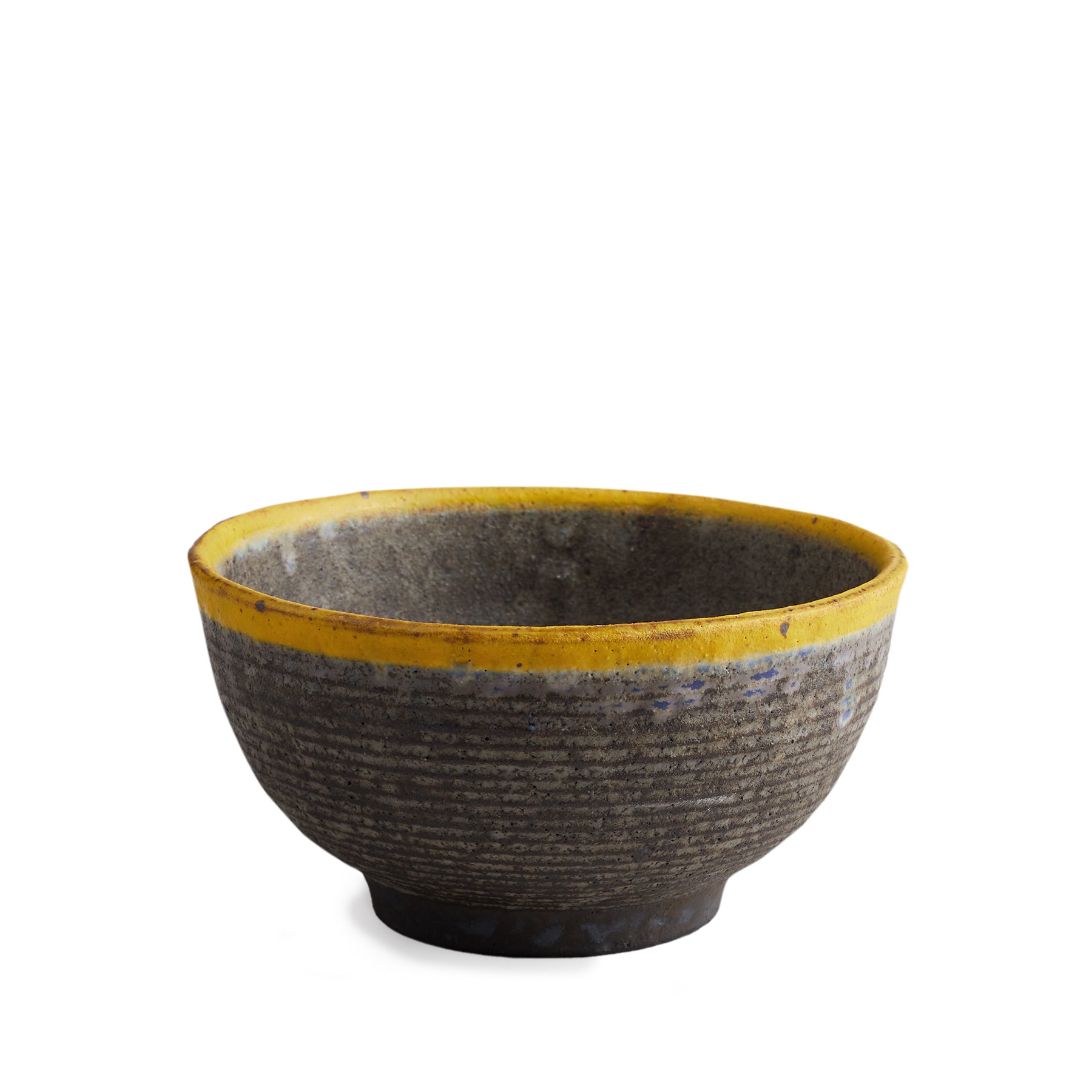 #18 Small Bowl in Indigo with Yellow Ring