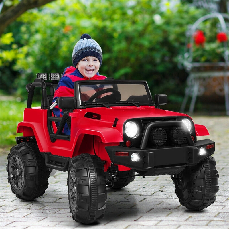 Kids Ride on Car 12V Battery Powered Electric Riding Toy Truck with Remote Control & LED Lights