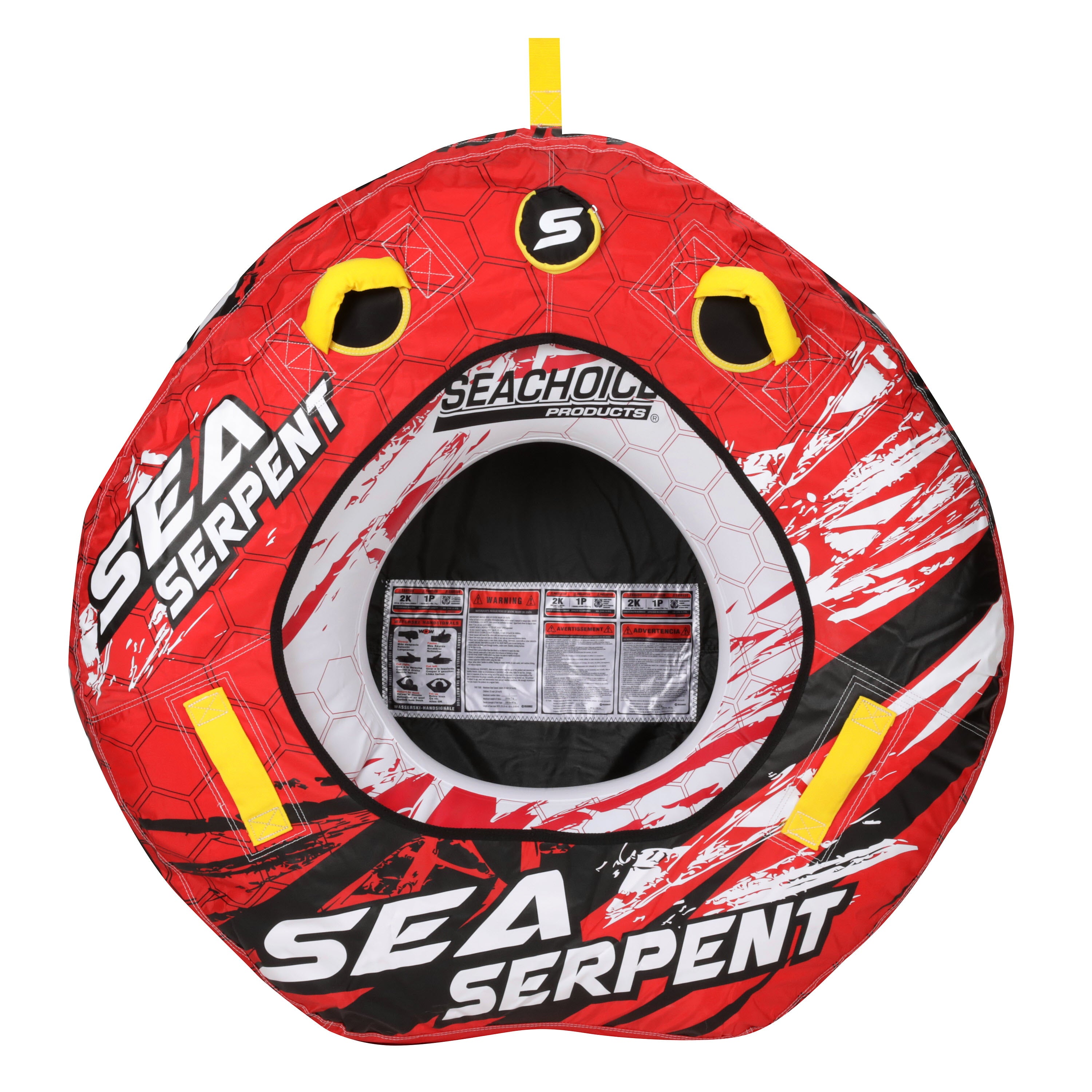 Seachoice Sea Serpent Towable Tube， Open Top Boat Tube w/ Reinforced Towing System， 1 Person， 50 In. X 48 In.