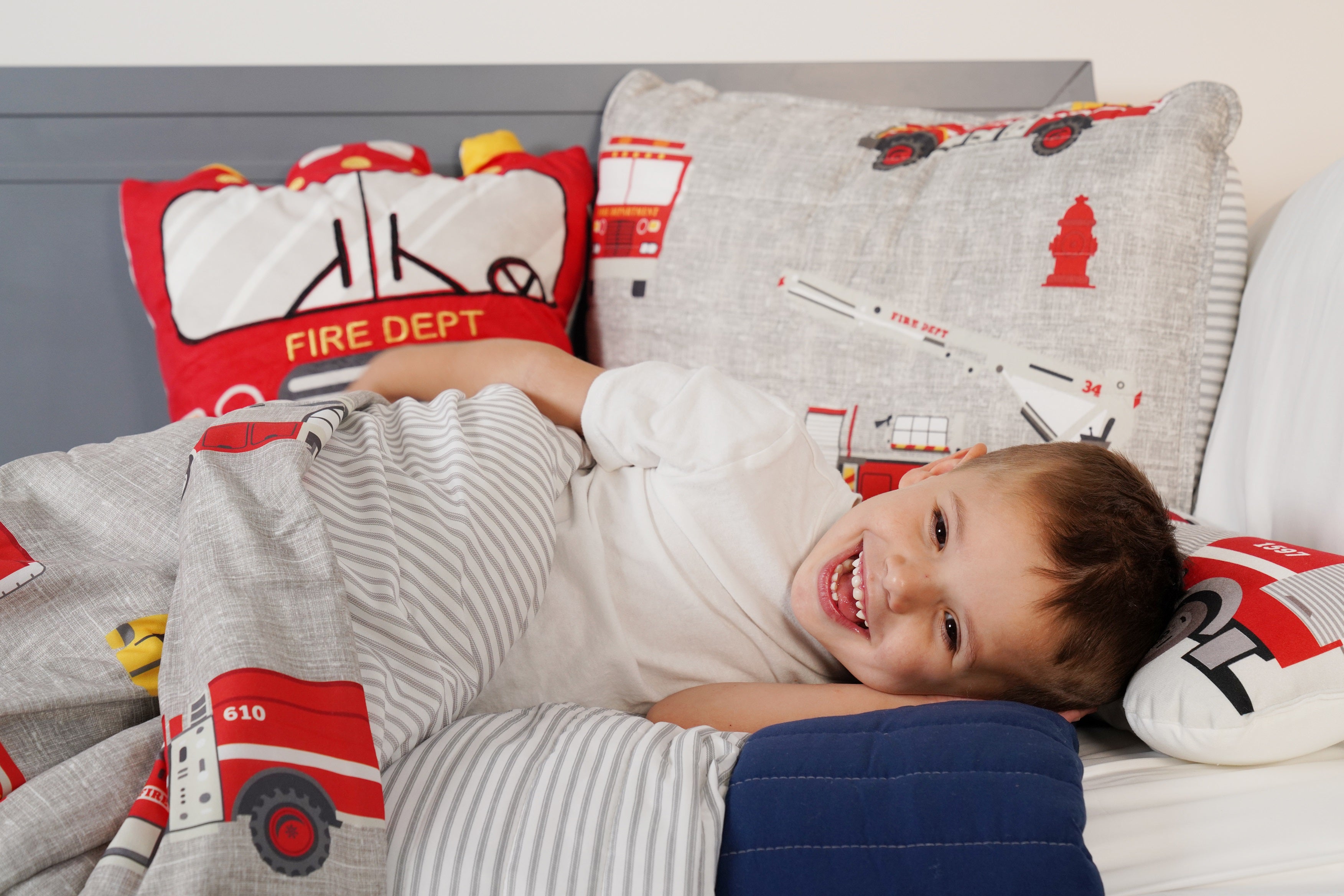 Fire Truck Reversible Quilt Set