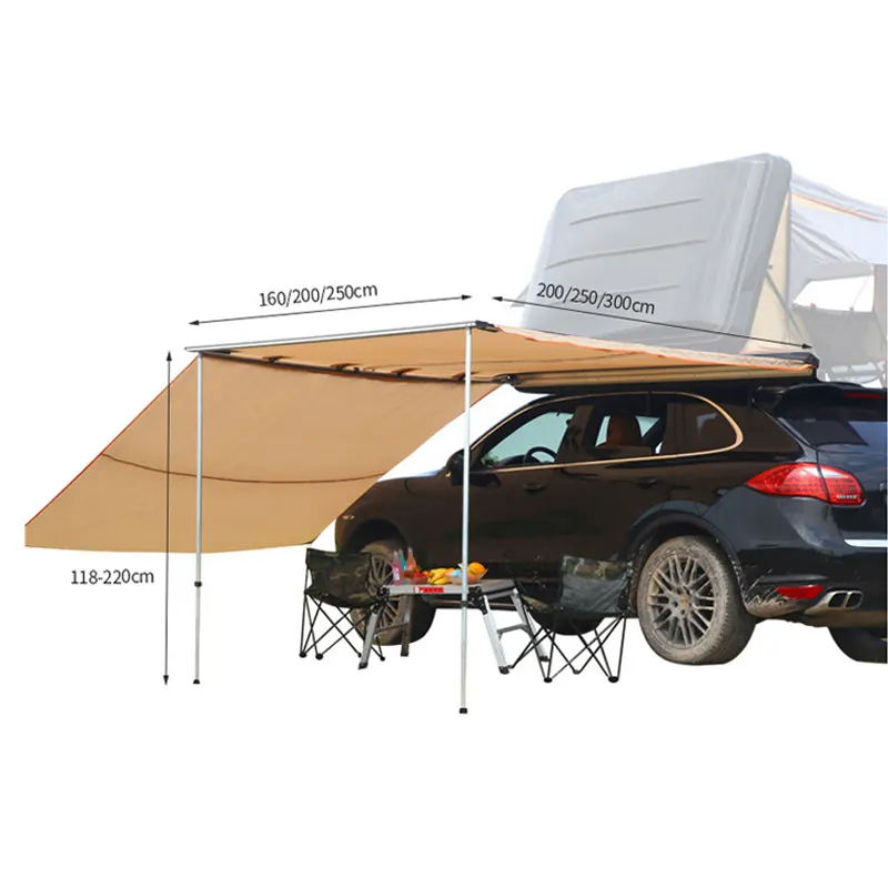 2023 new Waterproof 2M 2.5M 3M Rectangle Shape Vehicle Sun Shelter Outdoor Car Side Awning Oxford Cloth Fabric Canopy