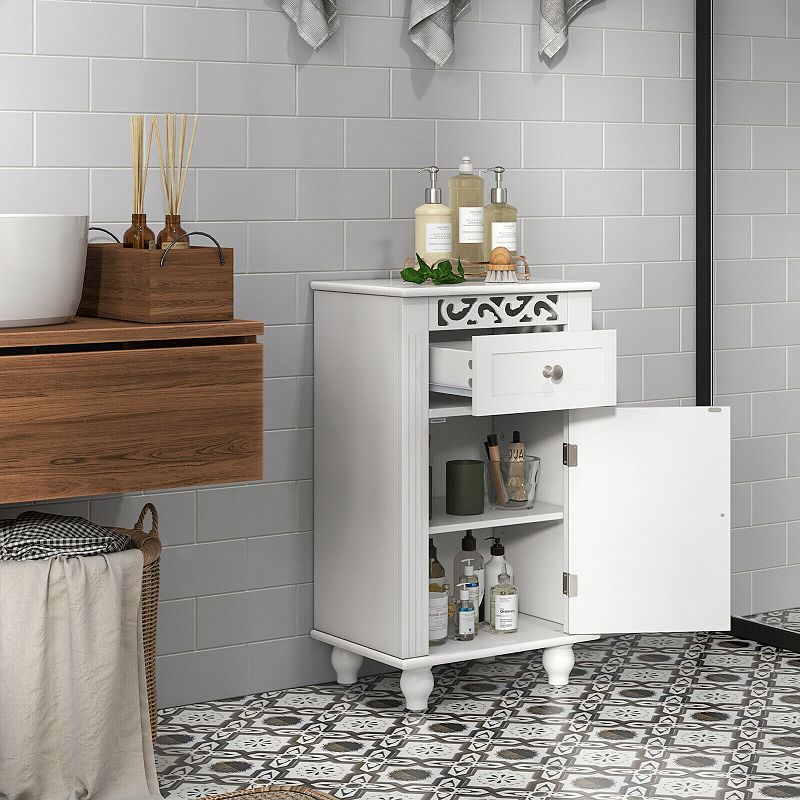 Bathroom Floor Storage Cabinet Organizer with Drawer