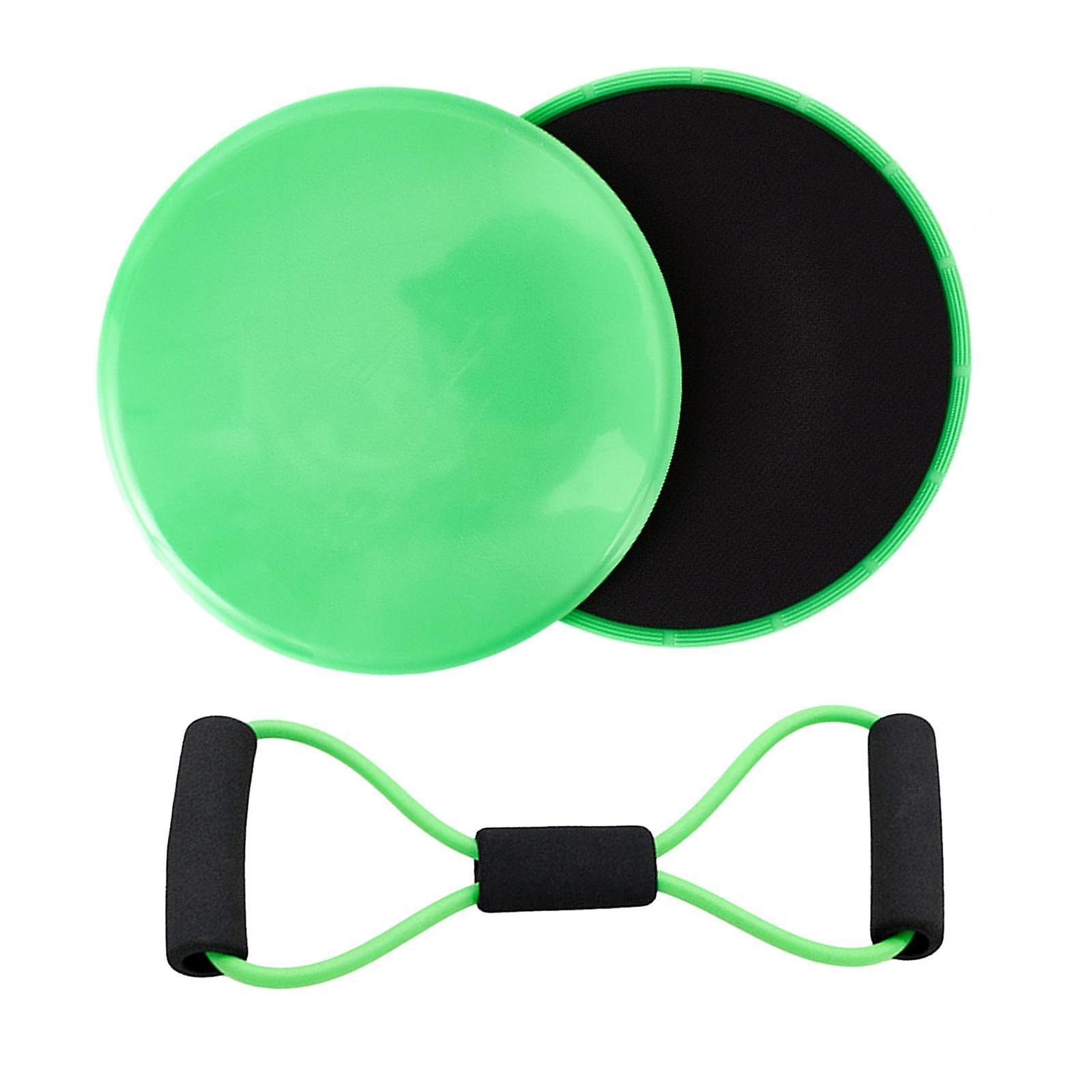 8 Shape Resistance Band And Core Sliders Durable Stretch Resistance Training Green