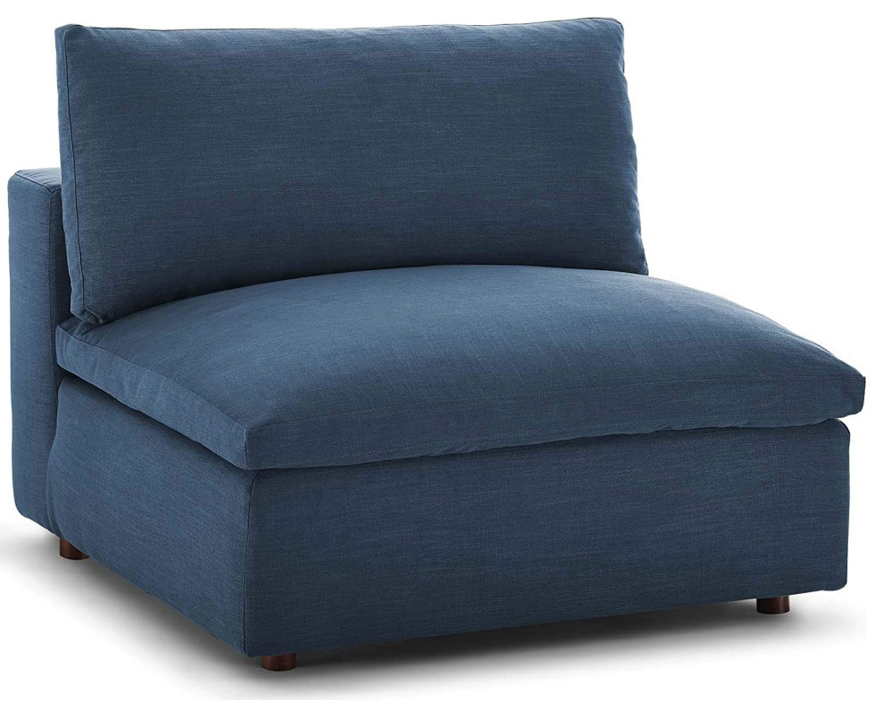 Commix Down Filled Overstuffed 5 Piece Sectional Sofa Set  Azure   Transitional   Sectional Sofas   by Homesquare  Houzz