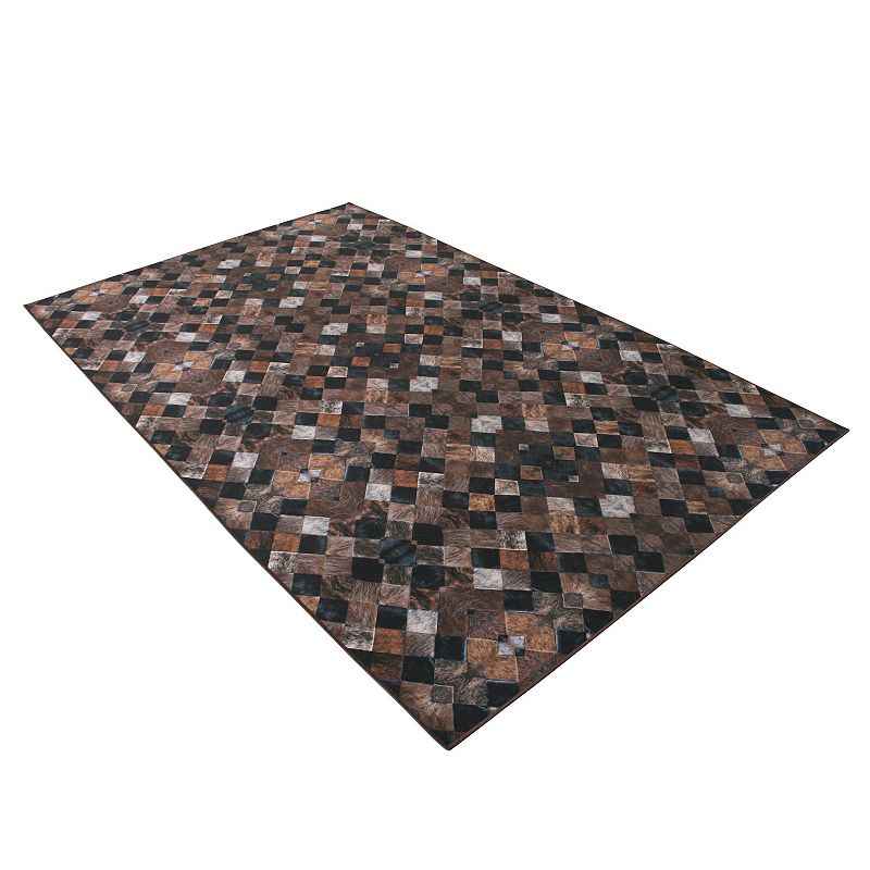 Walk on Me Faux Cowhide Digital Printed Patchwork Heirloom Frescoes Indoor Area Rug