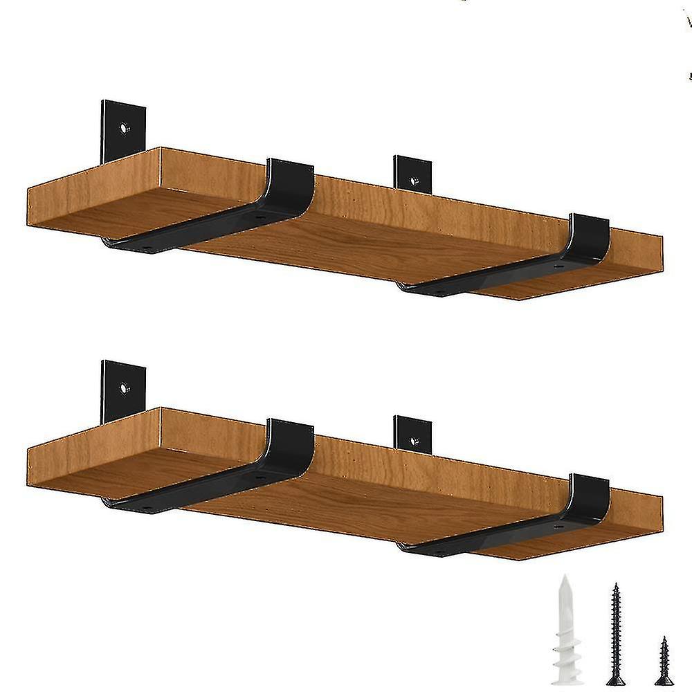 Shelf Brackets 7.8inch Heavy Duty Brackets For Shelves L Shaped Black Wall Shelving Brackets Support2pcs