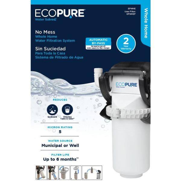 EcoPure No Mess Innovative Whole Home Water Filter System EPWHE