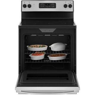 GE 30 in. 5.3 cu. ft. Freestanding Electric Range in Stainless Steel JBS60RKSS