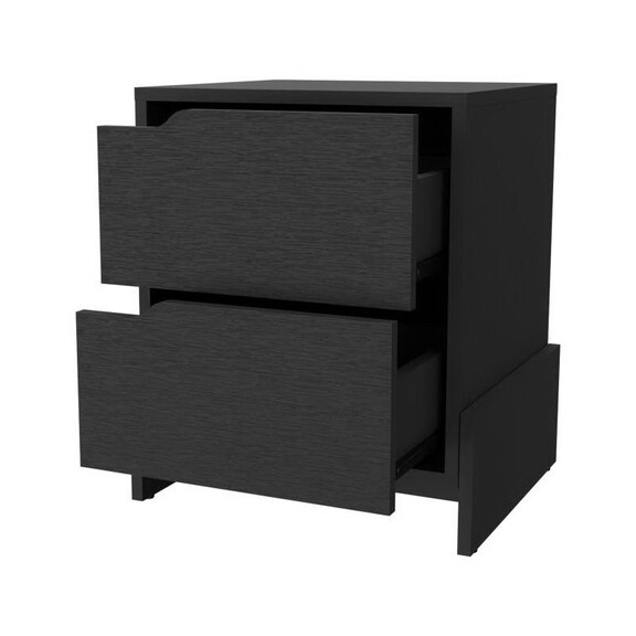 Ralston 2 Drawer Nightstand in Black B062111738