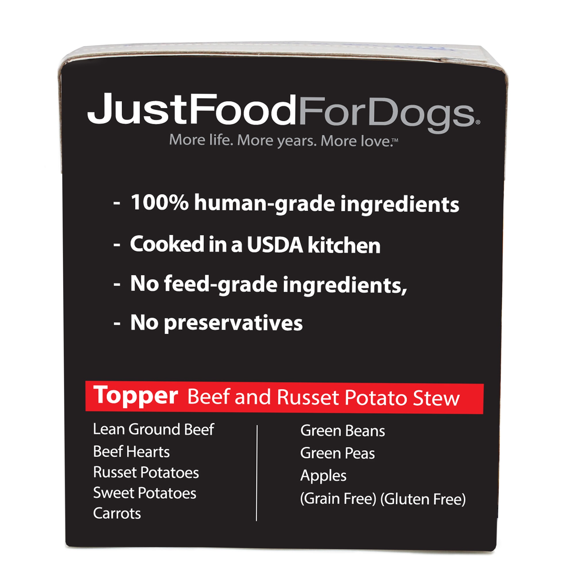 JustFoodForDogs Topper Beef  Russet Potato Stew Wet Dog Food， 11 oz.， Case of 12