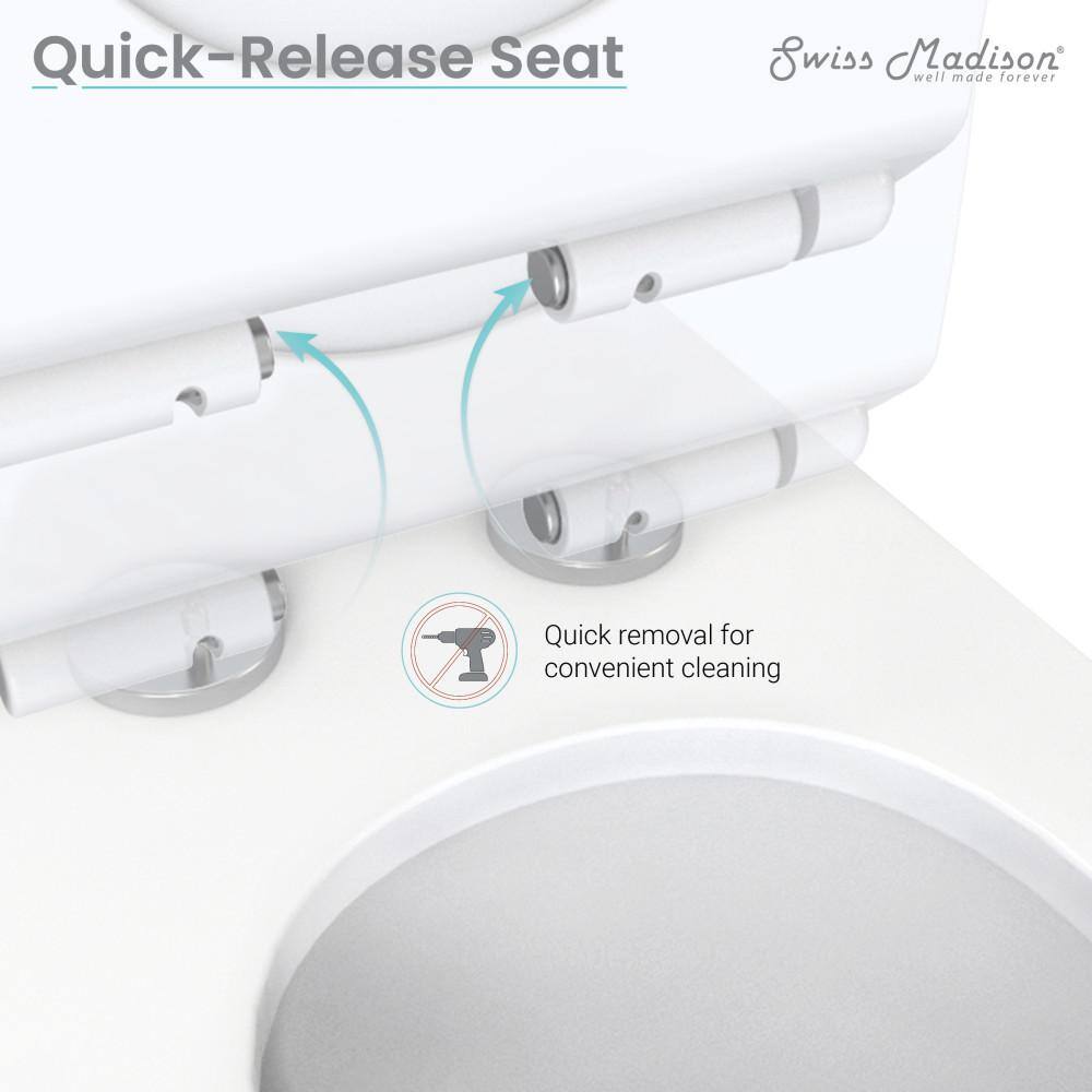 Swiss Madison Sublime II 1-Piece 0.81.28 GPF Dual Flush Compact Toilet in White Seat Included SM-1T257