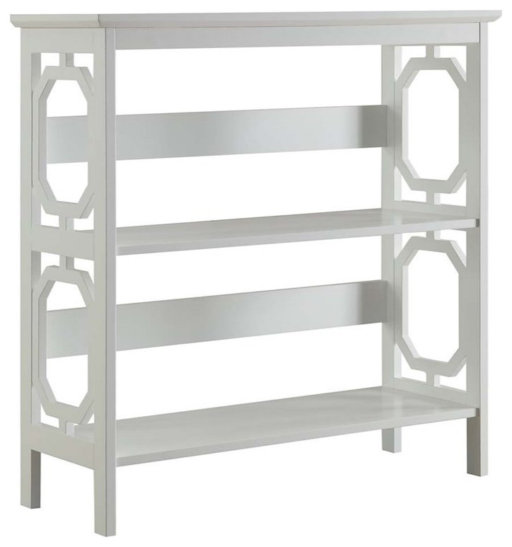 Convenience Concepts Omega Two Shelf Bookcase in White Wood Finish   Transitional   Bookcases   by Homesquare  Houzz