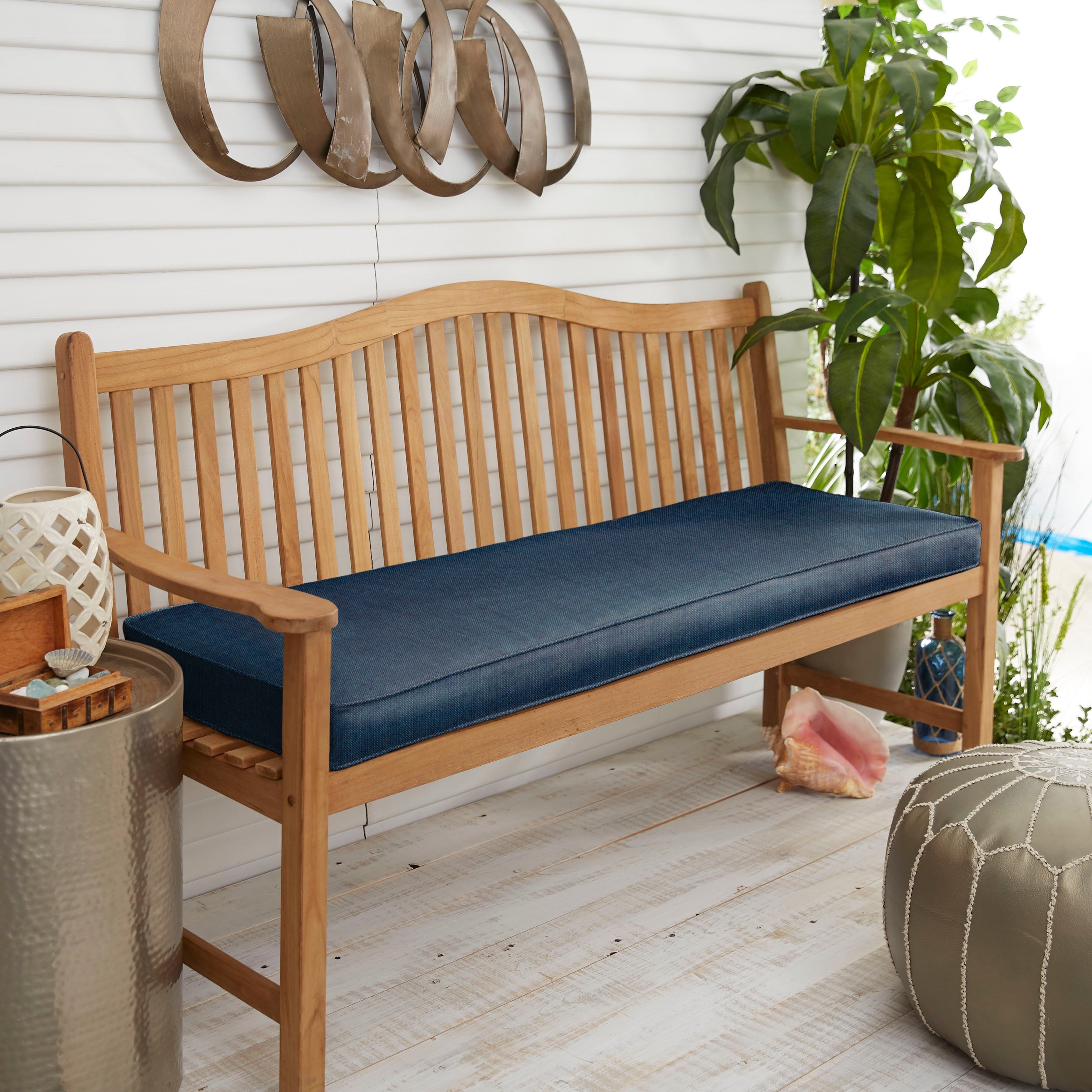 Humble and Haute Sunbrella Indigo Blue Indoor/ Outdoor Bench Cushion 55